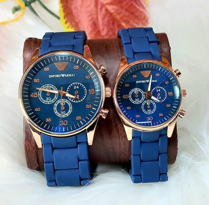 2-Piece Unisex Stainless Steel Quartz Couple Watches – Water-Resistant Analog Timepieces