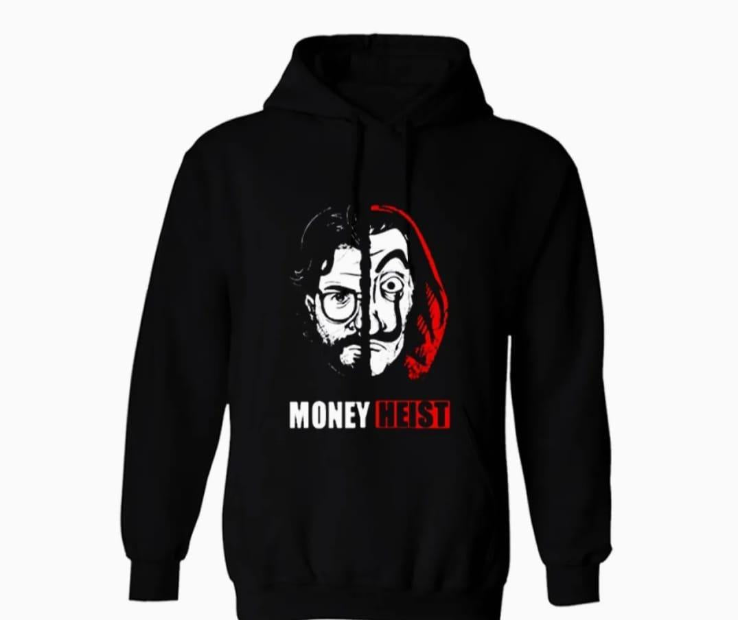 Money Heist Printed Fleece Hoodie