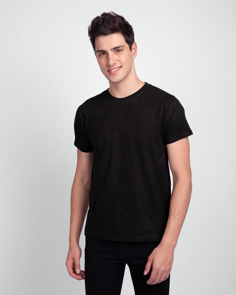 Premium Black Round Neck T-Shirt for Men – Soft Jersey | Ready to Wear