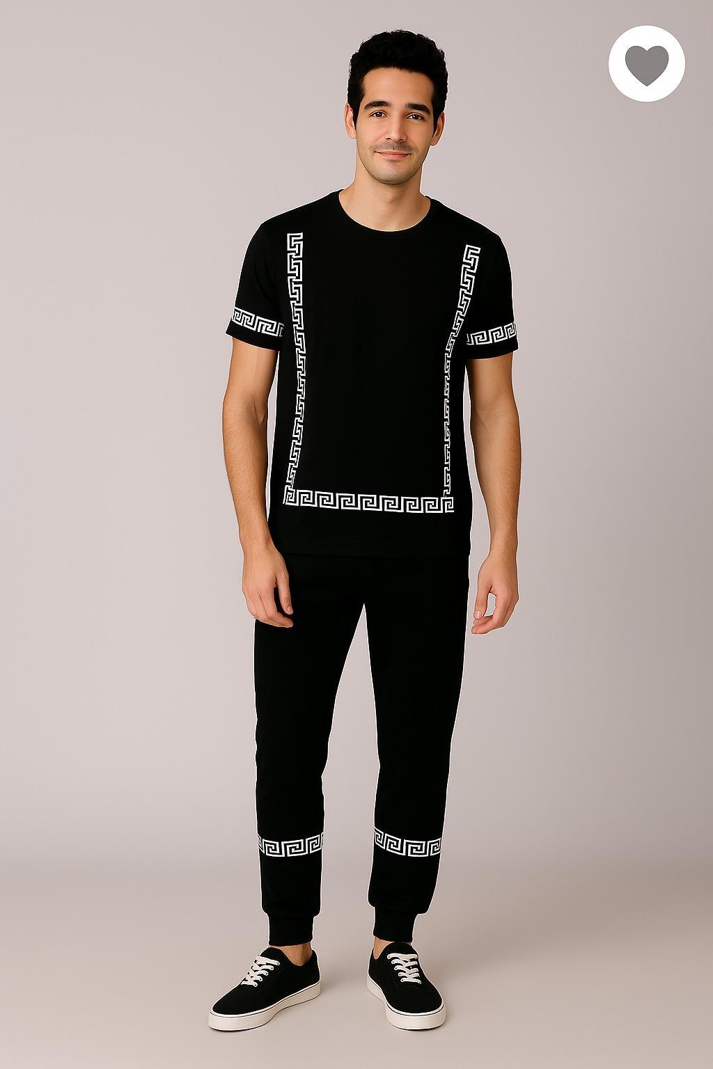2 Pcs Men’s Micro Interlock Printed Track Suit – Hoodix